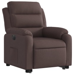 Fauteuil inclinable électrique marron foncé tissu 
