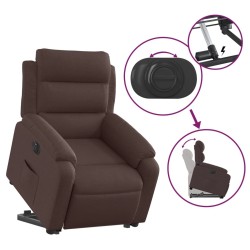 Fauteuil inclinable électrique marron foncé tissu 