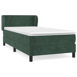 Sommier à lattes de lit avec matelas Vert foncé 100x200 cm 