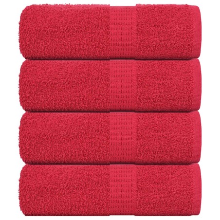 Serviettes de visage 4 pcs rouge 30x30 cm 360 g/m² 100% coton 