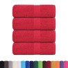 Serviettes de visage 4 pcs rouge 30x30 cm 360 g/m² 100% coton 