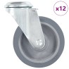 12 pcs Roulettes pivotantes à trou de boulon 100 mm 