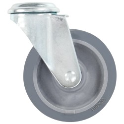 12 pcs Roulettes pivotantes à trou de boulon 100 mm 