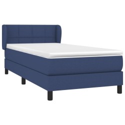 Sommier à lattes de lit avec matelas Bleu 90x200 cm Tissu 