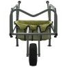 Chariot de pêche vert avec roue acier enduit de poudre 