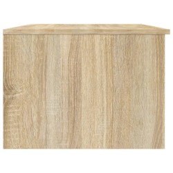 Table basse blanc et chêne sonoma 102x50x36cm bois d'ingénierie 