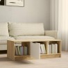 Table basse blanc et chêne sonoma 102x50x36cm bois d'ingénierie 