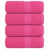 Serviettes de visage 4 pcs rose 30x30 cm 360 g/m² 100% coton 