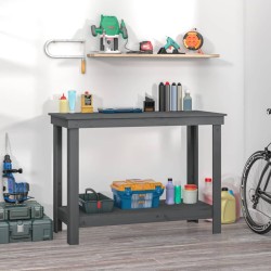 Banc de travail Gris 110x50x80 cm Bois de pin massif 