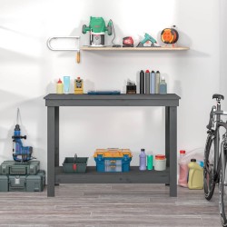 Banc de travail Gris 110x50x80 cm Bois de pin massif 