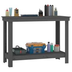 Banc de travail Gris 110x50x80 cm Bois de pin massif 