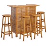 Ensemble de bar de jardin 5 pcs Bois d'acacia solide 