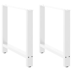 Pieds de table à manger Blanc 2 pièces 80 x (72-73) cm Acier 