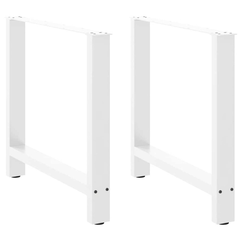 Pieds de table à manger Blanc 2 pièces 80 x (72-73) cm Acier 