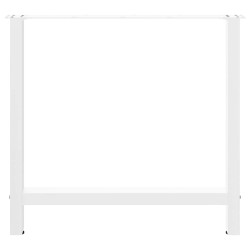 Pieds de table à manger Blanc 2 pièces 80 x (72-73) cm Acier 