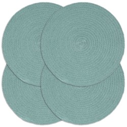 Napperons 4 pcs Vert Plain 38 cm Rond Coton  