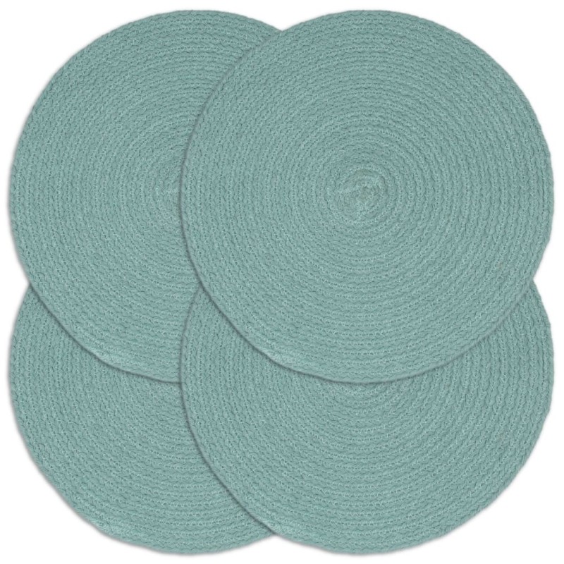 Napperons 4 pcs Vert Plain 38 cm Rond Coton Napperons 4 pcs Vert Plain 38 cm Rond Coton