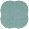 Napperons 4 pcs Vert Plain 38 cm Rond Coton  