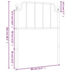 Tête de lit métal blanc 75 cm 