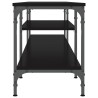 Meuble TV noir 201x35x45 cm bois d'ingénierie et fer 