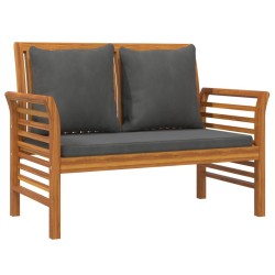 Salon de jardin 3 pcs avec coussins bois massif d'acacia 