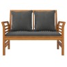Salon de jardin 3 pcs avec coussins bois massif d'acacia 