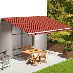 Tissu de remplacement pour auvent Orange et marron 6x3,5 m 