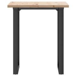 Table à manger cadre en O 60x60x75,5cm bois de pin massif acier 