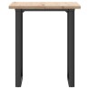 Table à manger cadre en O 60x60x75,5cm bois de pin massif acier 