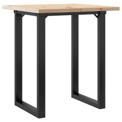 Table à manger cadre en O 60x60x75,5cm bois de pin massif acier 
