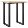Table à manger cadre en O 60x60x75,5cm bois de pin massif acier 