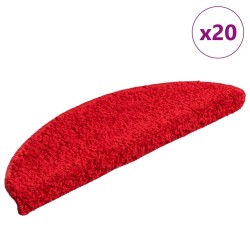 Tapis d'escalier 20 pcs rouge 56x17x3 cm 
