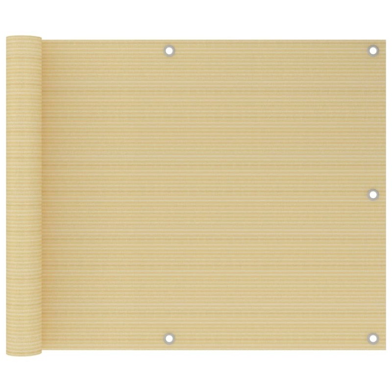 Écran de balcon Beige 75x500 cm PEHD Écran de balcon Beige 75x500 cm PEHD