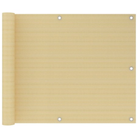 Écran de balcon Beige 75x500 cm PEHD 