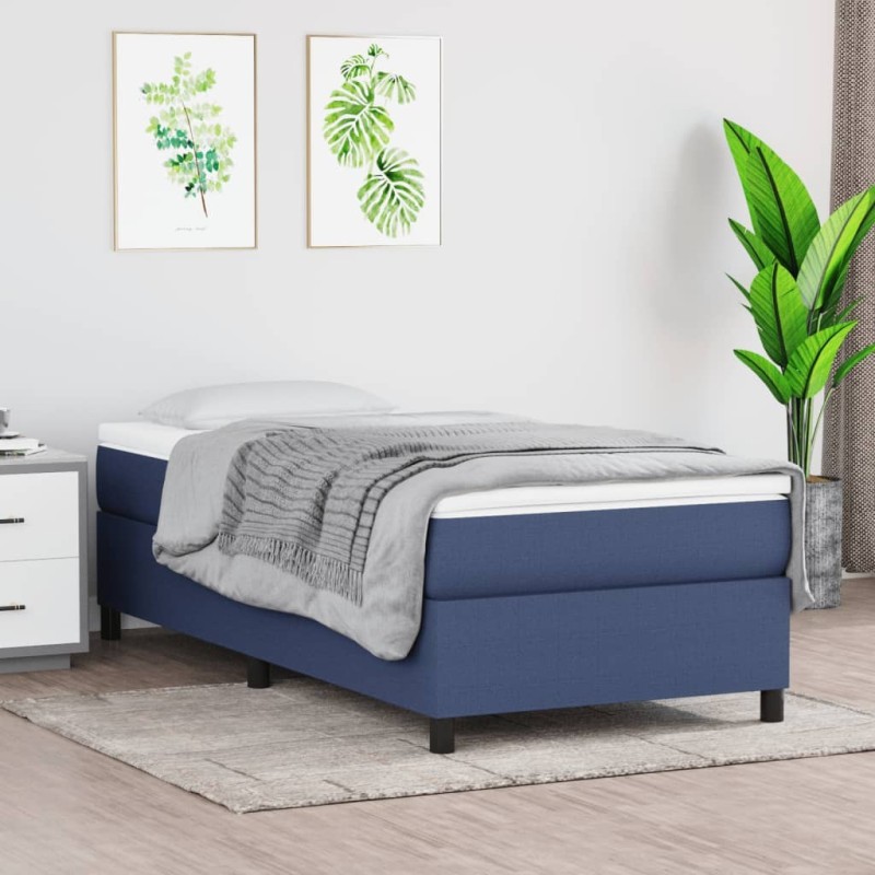 Sommier à lattes de lit avec matelas Bleu 80x200 cm Tissu 