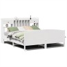 Lit bibliothèque sans matelas blanc 180x200 cm bois pin massif 