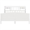 Lit bibliothèque sans matelas blanc 180x200 cm bois pin massif 