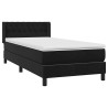 Sommier à lattes de lit avec matelas noir 90x220 cm velours 