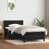 Sommier à lattes de lit avec matelas noir 90x220 cm velours 