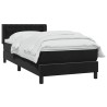Sommier à lattes de lit avec matelas noir 90x220 cm velours 