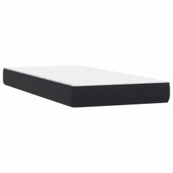 Sommier à lattes de lit avec matelas noir 90x220 cm velours 
