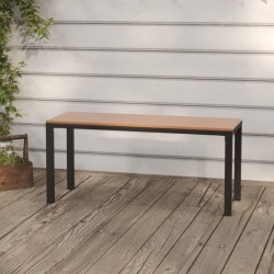 Banc de jardin 110 cm acier et WPC marron et noir 