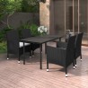 Ensemble à manger de jardin coussins 5 pcs Résine tressée Verre 