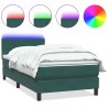 Sommier à lattes de lit et matelas vert foncé 90x220 cm velours 