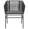 Ensemble à manger de jardin et coussins 5 pcs noir rotin verre 
