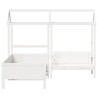 Ensemble de lit de jour et de banc avec toit sans matelas blanc 
