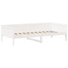 Ensemble de lit de jour et de banc avec toit sans matelas blanc 