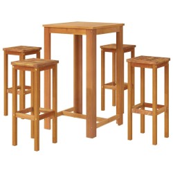 Ensemble de bar de jardin 5 pcs Bois d'acacia solide 