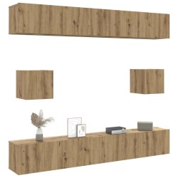 Ensemble de meuble TV mural 6 pcs chêne artisanal 