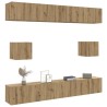 Ensemble de meuble TV mural 6 pcs chêne artisanal 